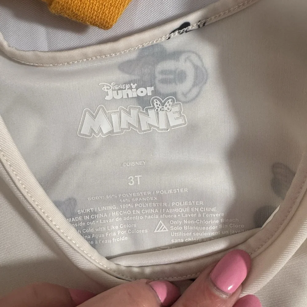 Disney Minnie Mouse Tutu‎ Dress Cream With Stretch Sparkle And Ruffles Size 3T - Picture 6 of 8